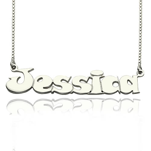 Kids Comic Name Necklace Sterling Silver - Name My Jewelry &trade;
