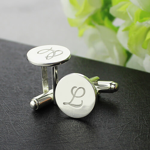 Cool Initial Cuff links Sterling Silver - Name My Jewelry &trade;
