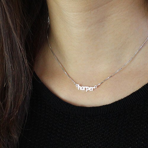 personalized Mini Name Letter Necklace Sterling Silver - Name My Jewelry &trade;