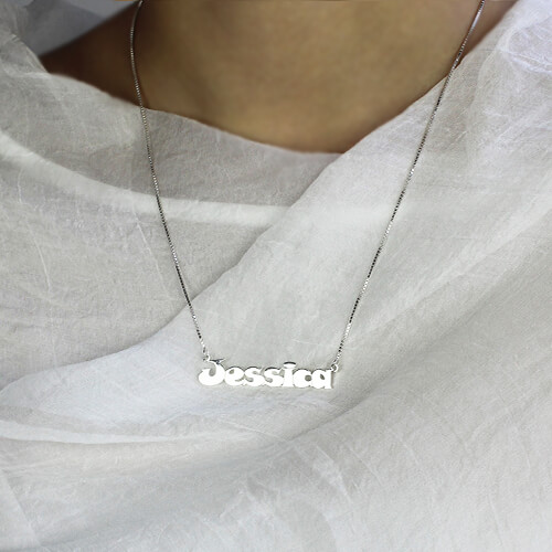 Kids Comic Name Necklace Sterling Silver - Name My Jewelry &trade;