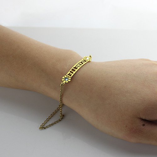 personalized Birthstone Name Bracelet for Her 18ct Gold Plated  - Name My Jewelry &trade;