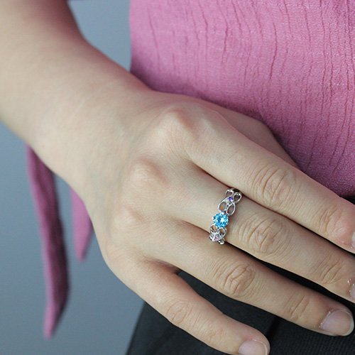 Customised Infinity Promise Ring With Name  Birthstone for Her Silver  - Name My Jewelry &trade;