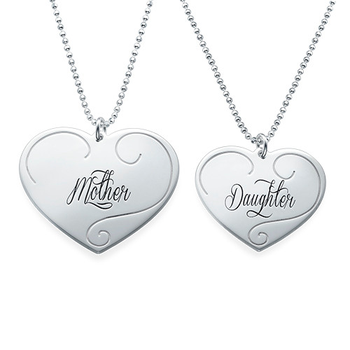 Engraved Heart Pendants - Mother Daughter Jewelry - Name My Jewelry &trade;