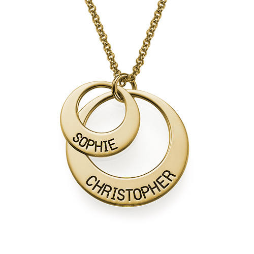 Jewelry for Mums - Disc Necklace in Gold Plating - Name My Jewelry &trade;