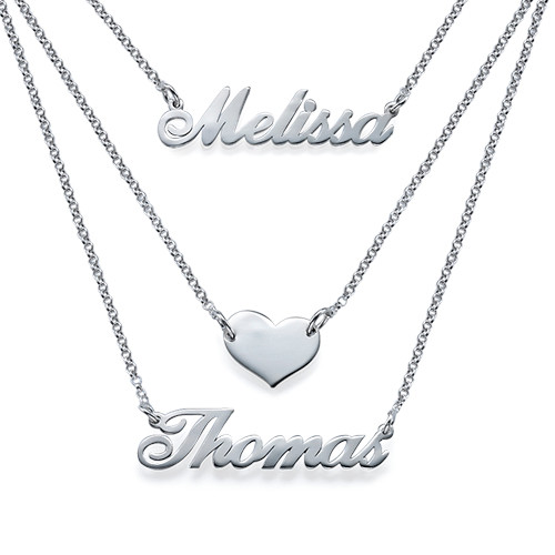 Layered Name Necklace in Sterling Silver - Name My Jewelry &trade;