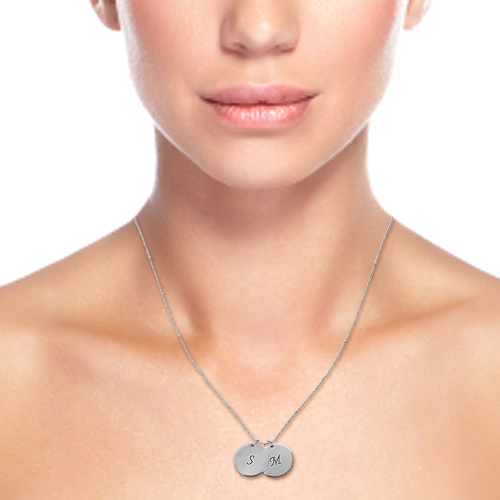 personalized Sterling Silver Disc Pendant Necklace - Name My Jewelry &trade;