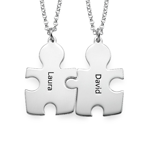 personalized Silver Puzzle Necklace - Name My Jewelry &trade;