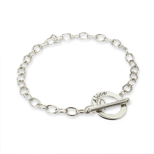 personalized Sterling Silver T-Bar Bracelet/Anklet - Name My Jewelry &trade;