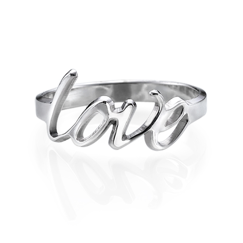 Sterling Silver Love Ring - Name My Jewelry &trade;
