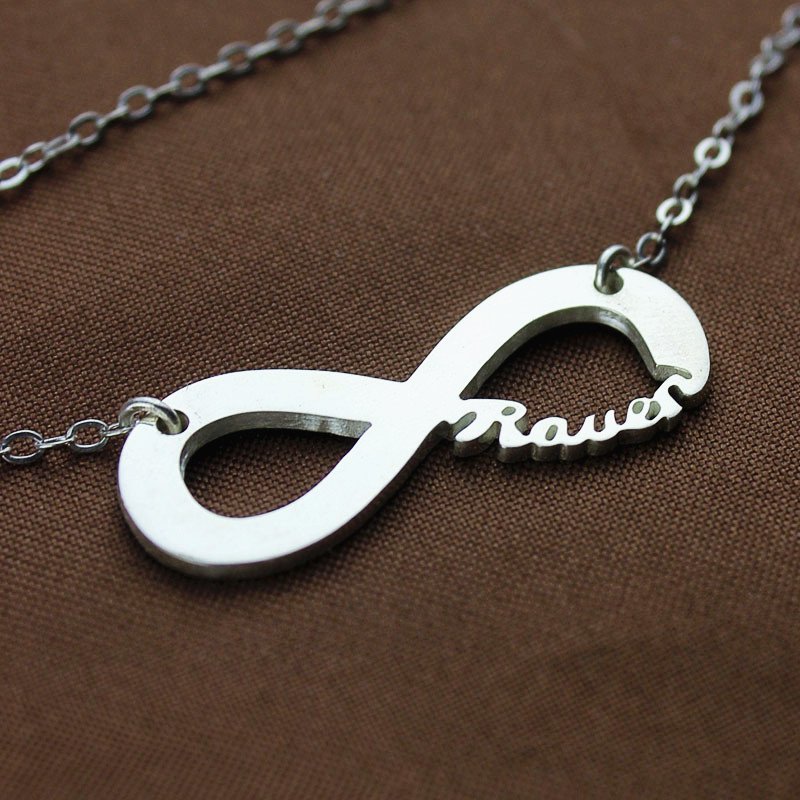 Solid White Gold 18ct Infinity Name Necklace - Name My Jewelry &trade;