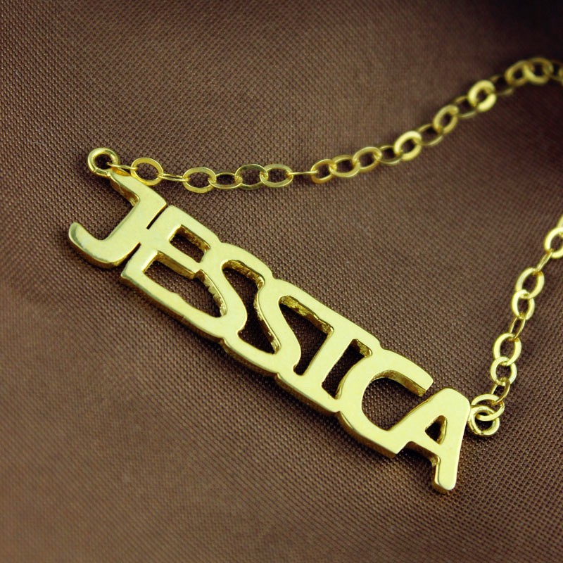 Solid Gold Plated Jessica Style Name Necklace - Name My Jewelry &trade;