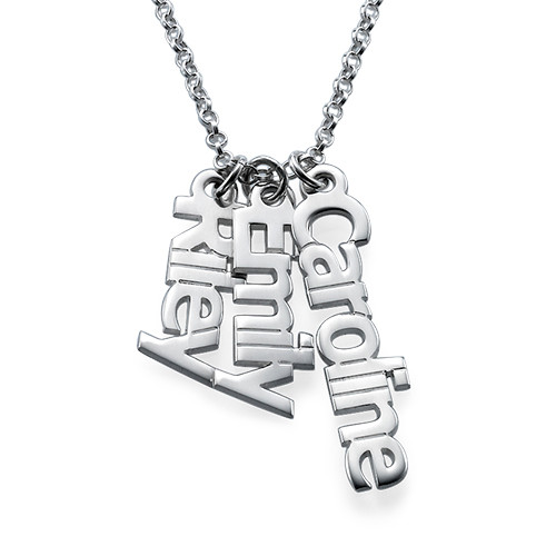 Vertical Name Necklace in Sterling Silver - Name My Jewelry &trade;