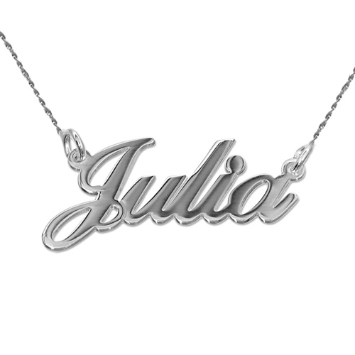 18ct White Gold Classic Name Necklace With Twist Chain - Name My Jewelry &trade;