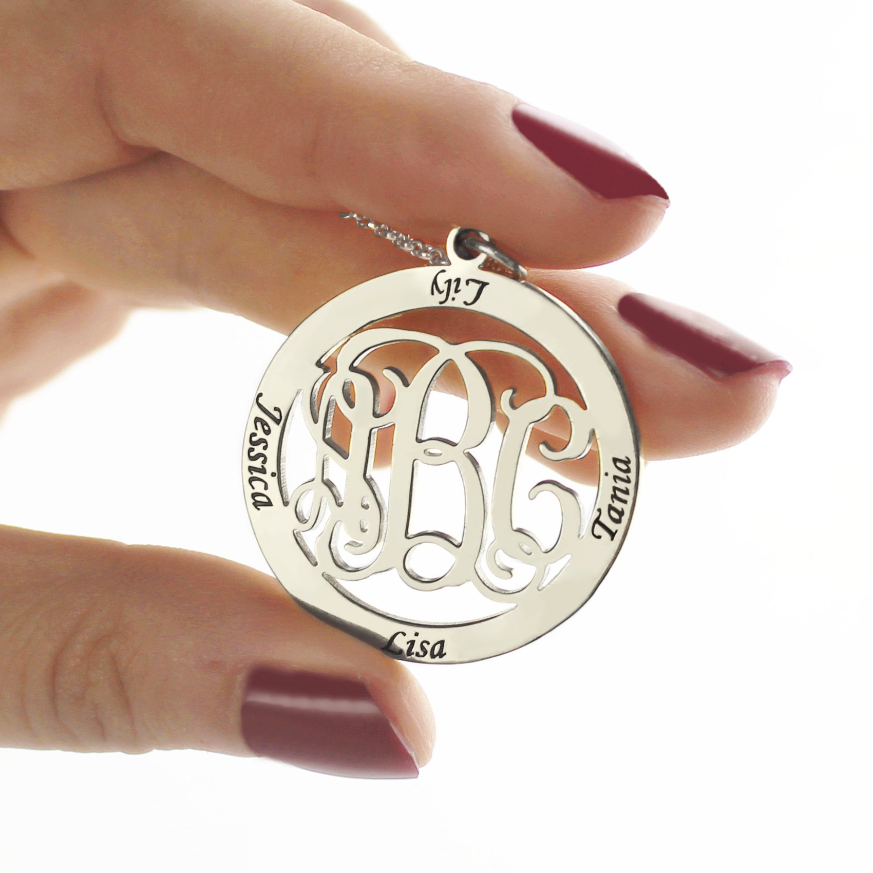 personalized Family Monogram Name Necklace Sterling Silver - Name My Jewelry &trade;