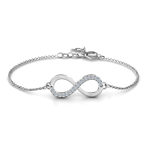 personalized Infinity Bracelet with Single Accent Row - Name My Jewelry &trade;