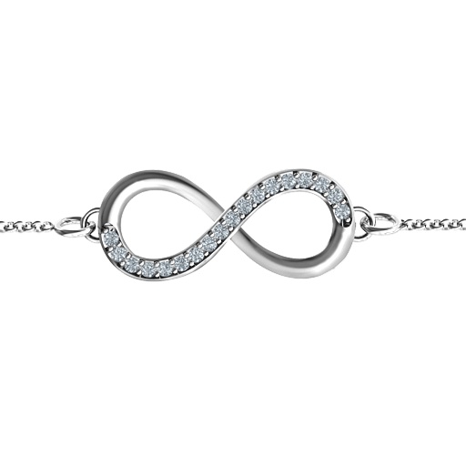personalized Infinity Bracelet with Single Accent Row - Name My Jewelry &trade;