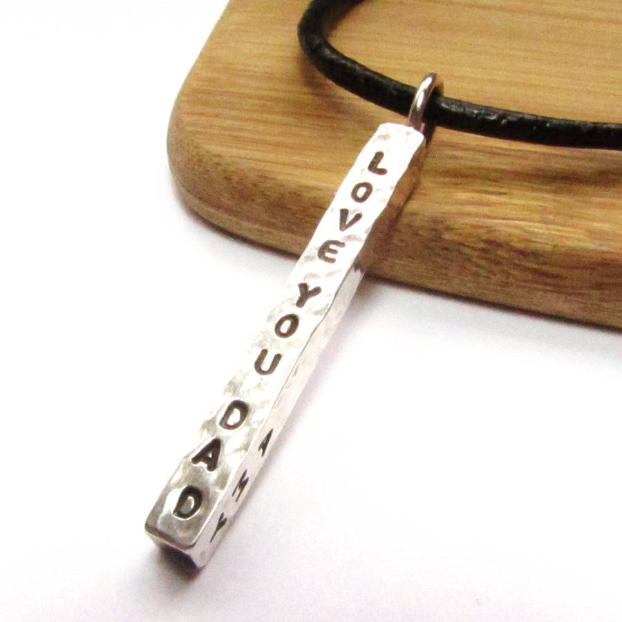 Chunky Silver Bar Necklace - Name My Jewelry &trade;