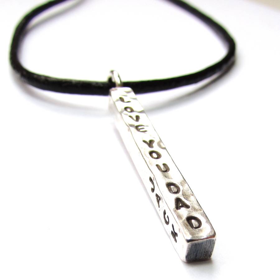 Chunky Silver Bar Necklace - Name My Jewelry &trade;