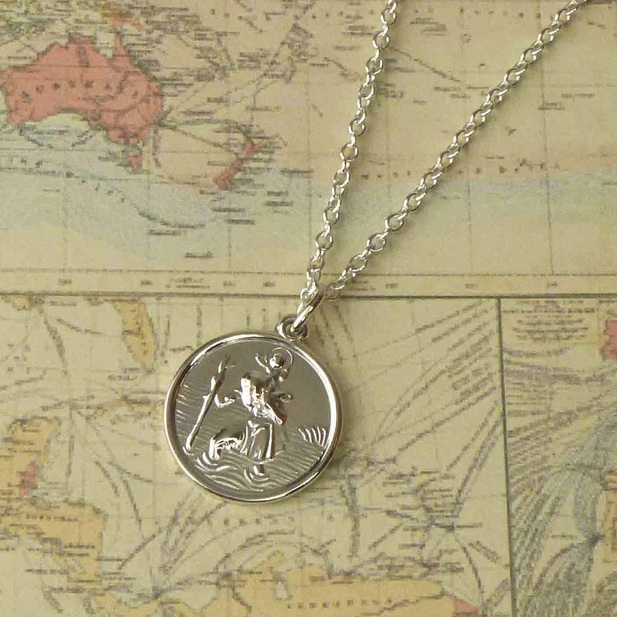 St Christopher Sterling Silver Necklace - Name My Jewelry &trade;
