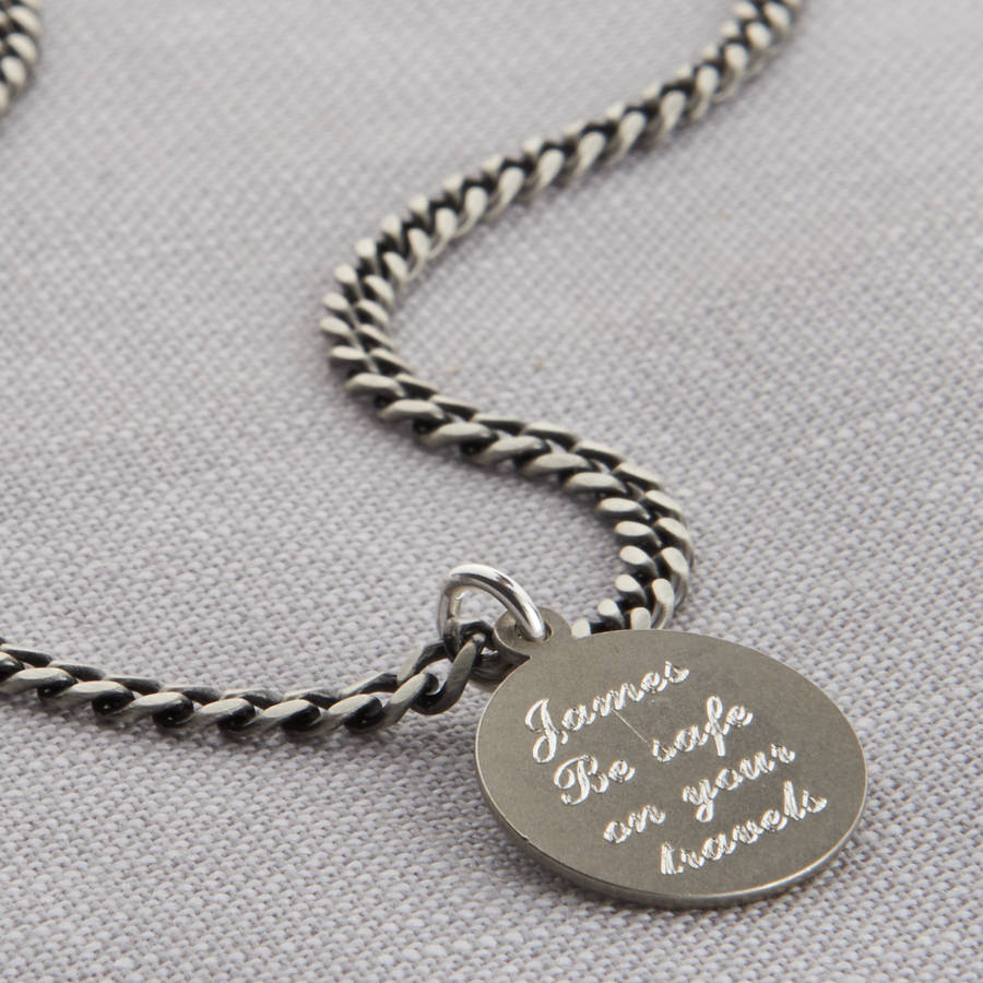 personalized Sterling Silver St Christopher Necklace - Name My Jewelry &trade;