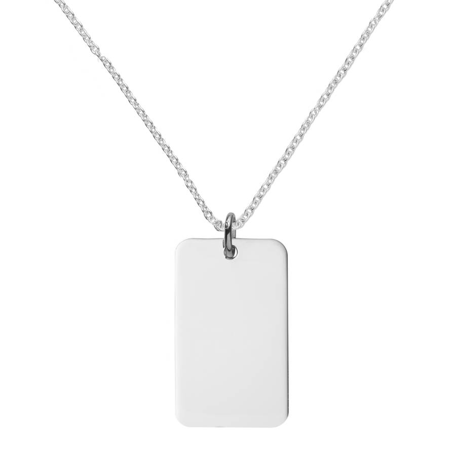 Silver Dog Tag Necklace - Name My Jewelry &trade;